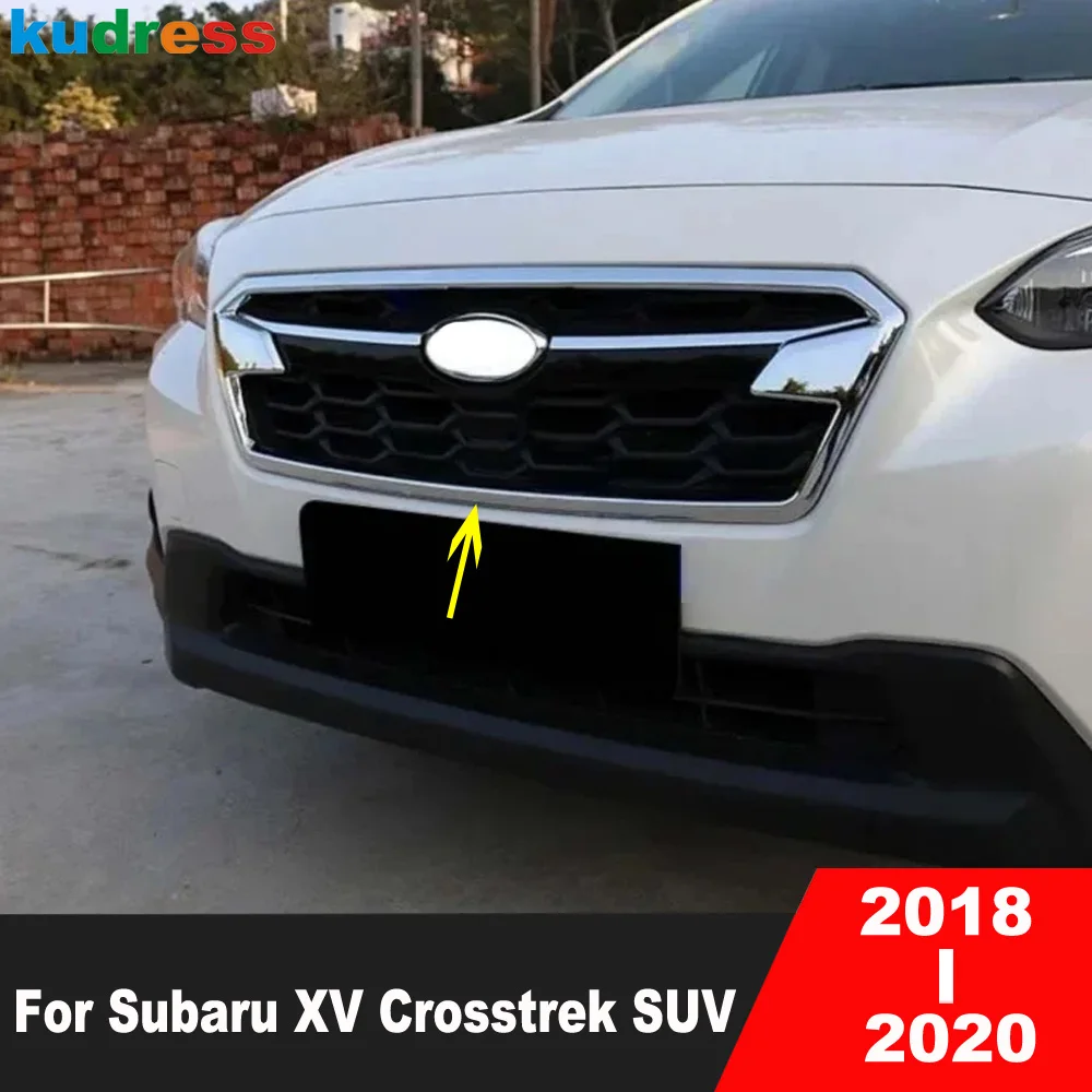 

Для Subaru XV Crosstrek SUV 2018 2019 2020 хромированная передняя центральная решетка, накладка на решетку, гоночные решетки, накладки, автомобильные аксессуары