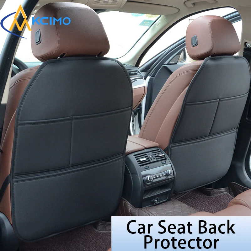 

Premium PU Leather Car Seat Back Protector Sponge Filled Kick Proof Waterproof All Season Universal Anti Slip