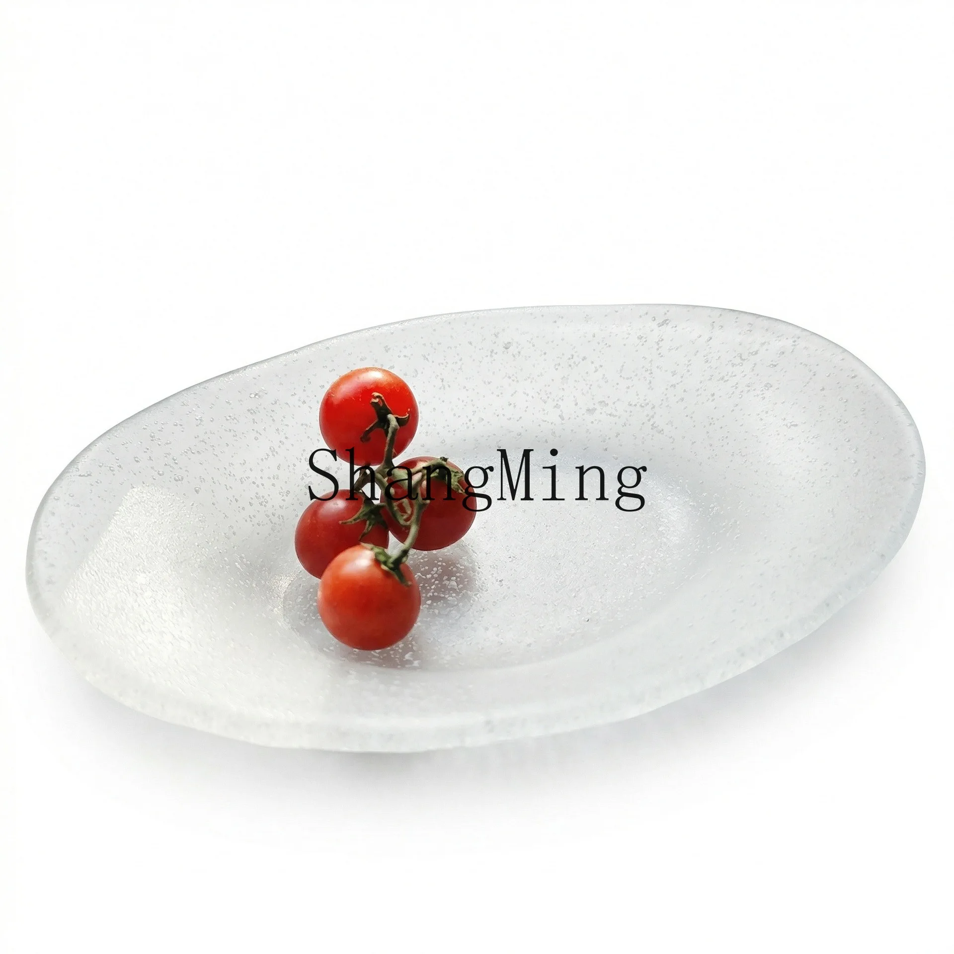 

PYH bubble glass plate, oval snack plate, creative fruit salad dessert plate, high-value cloud storage tray