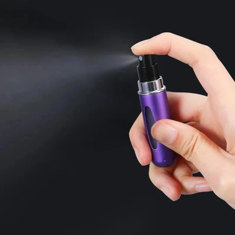 Atomizador de Perfume recargable, minibotella de aluminio para viaje, 5/10ml