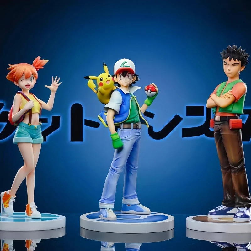 

New Ash Ketchum Anime Figure Brock Action Figure Misty Figurine Pvc Gk Statue Model Pkm Collection Decoration Room Desk Toy Gift