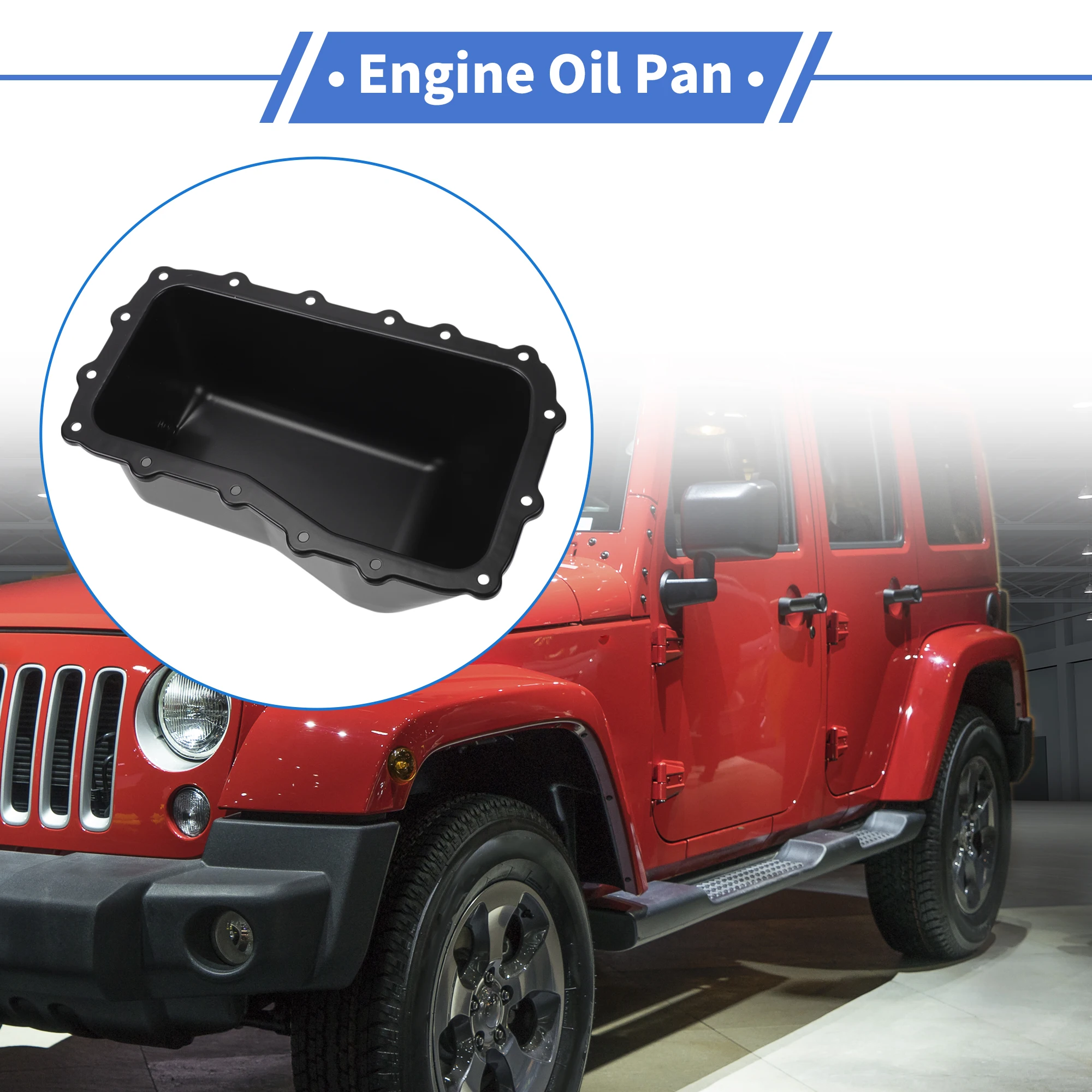 

UXCELL No.4666153AC Engine Oil Pan for Jeep Wrangler V6 3.8L Petrol 07-11 Iron Black