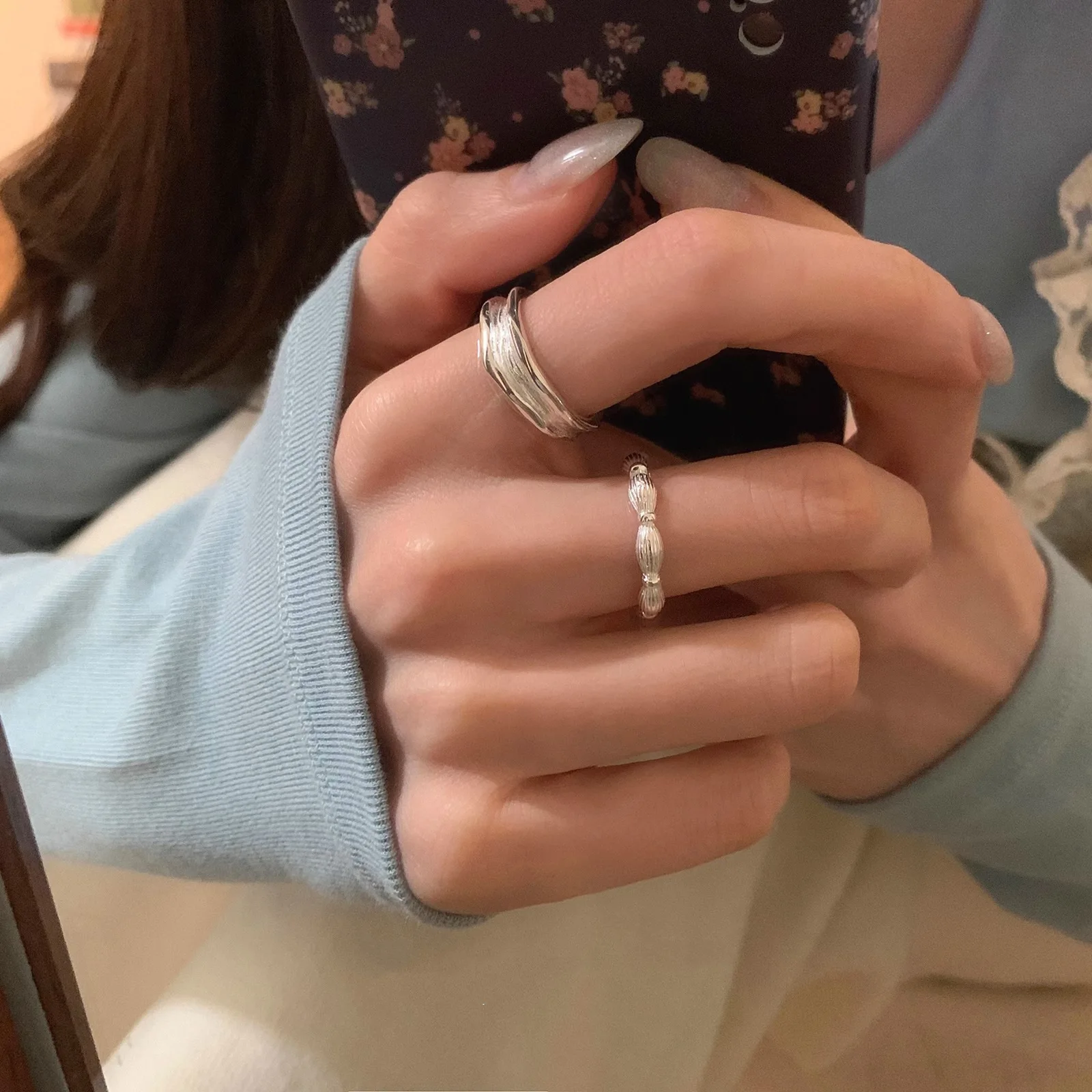 New 925 Sterling Silver Simple Ring Charm Personality Women's Ring Birthday Party Gift for Friends Exquisite Jewelry Accessories