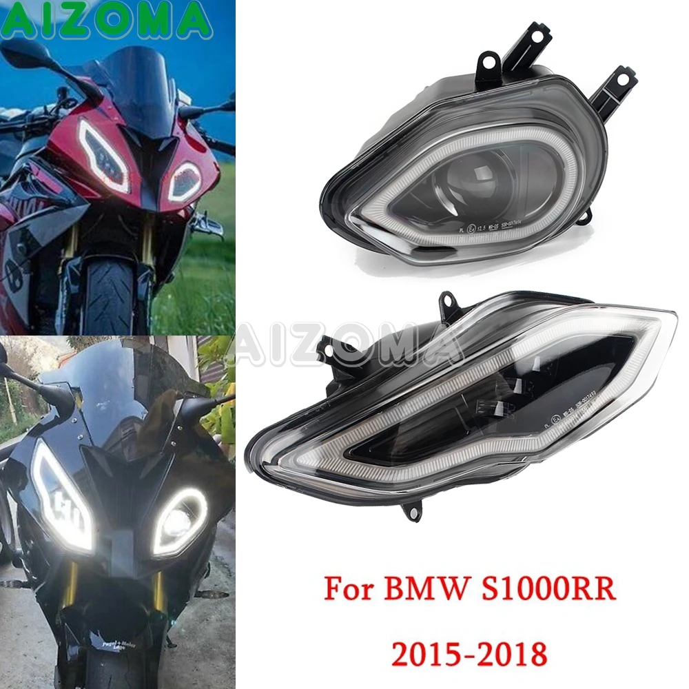 E4 mark Approved Head Lights LED Headlamp For BMW S1000RR Headlight Assembly Motorcycle HI/LO Beam DRL Headlights Kit 2015-2018