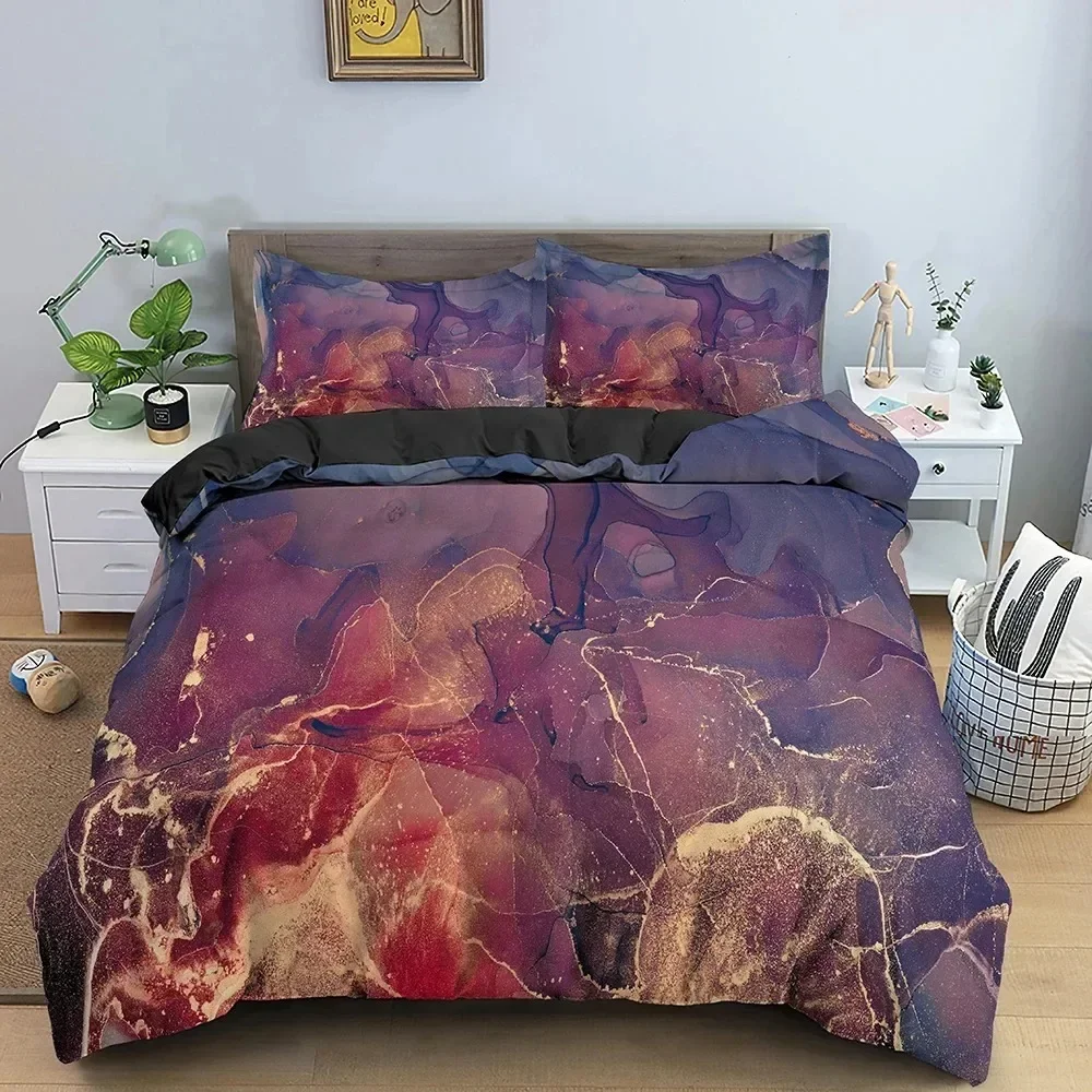 

Luxury New 3D Print Marble Texture Bedding Set Single Twin Double Queen King Cal King Size Bed Linen Set