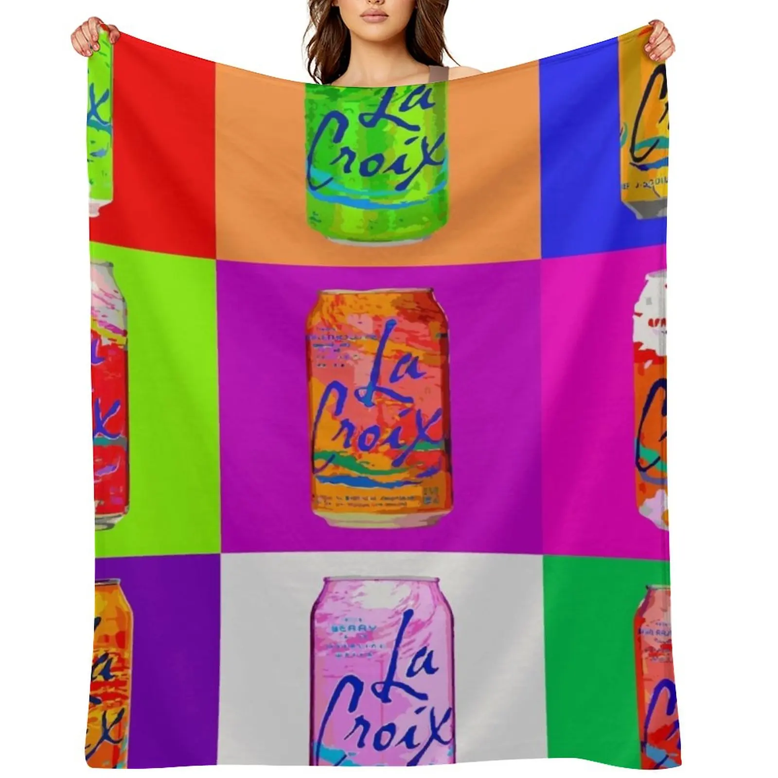 

LaCroix Can Pop-Art Throw Blanket heavy to sleep valentine gift ideas Furry Blankets