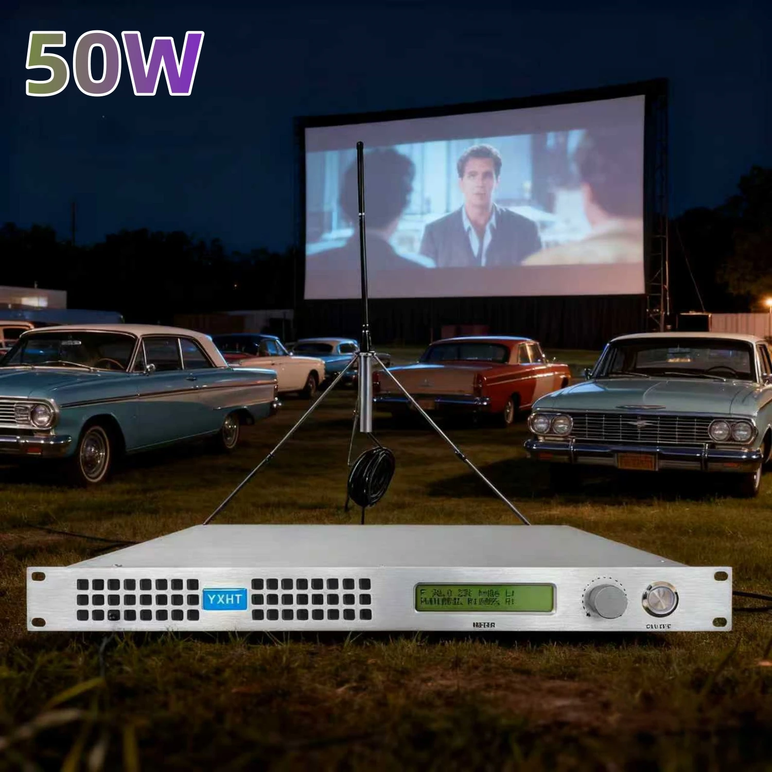 

TC- 50W High-Fidelity Stereo FM Transmitter for Drive-In Theater Wireless Audio Delivery