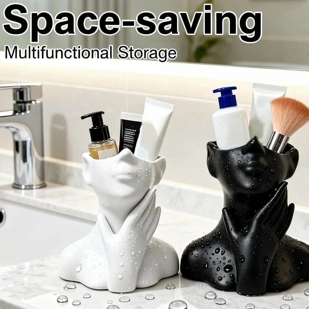 Creative Pencil Holder Human Statue Organizer Makeup Brush Holder Nordic Style Large Capacity Desktop Organizer Home Decoration