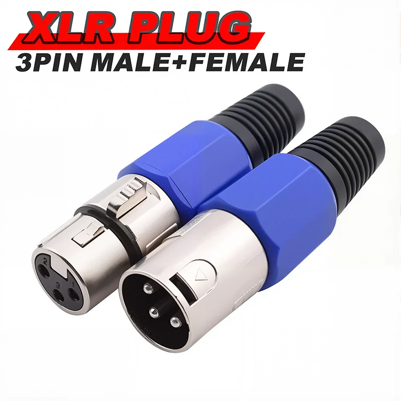 5PCS XLR Connector 3Pins Male and Female Microphone Audio Cable Connector XLR Adapter Connectors