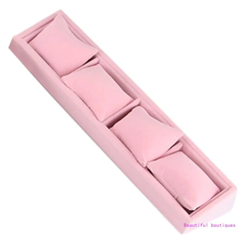 4 Grids Stylish Jewelry Organizer Multifunctional Watch Display Box Bracelet Storage Holder with Pillow Tray for DropShip
