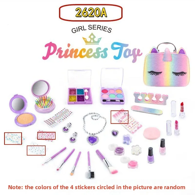 プリンセスおもちゃセット 女の子用 フルセット ポータブル化粧品ごっこ遊びツール 女の子用ドレッシングテーブル シミュレーションビューティーキット