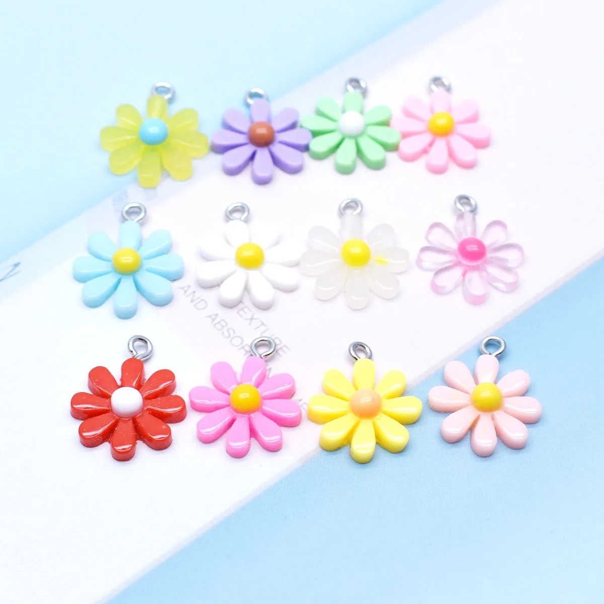 10pcs 17mm Simulation Colorful Daisy Sunflower Charms For Pendant DIY Handmade Jewelry for Earring Necklace Keychain