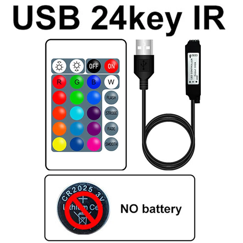 Tira de luces LED WS2812, conjunto completo de fuente de alimentación y Control remoto, iluminación de decoración Flexible RGBW, Bluetooth 5050, RGB