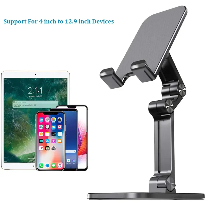 Three Sections Foldable Desk Mobile Phone Holder For iPhone iPad Tablet Flexible Table Desktop Adjustable Cell Smart