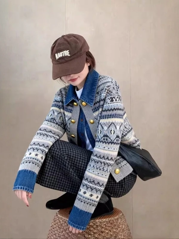 

Корейский стиль: свитер с эффектом двухслойности, красивый уличный стиль, большие размеры, осень-зима, новинка, мягкий, средней толщины, с длинными рукавами