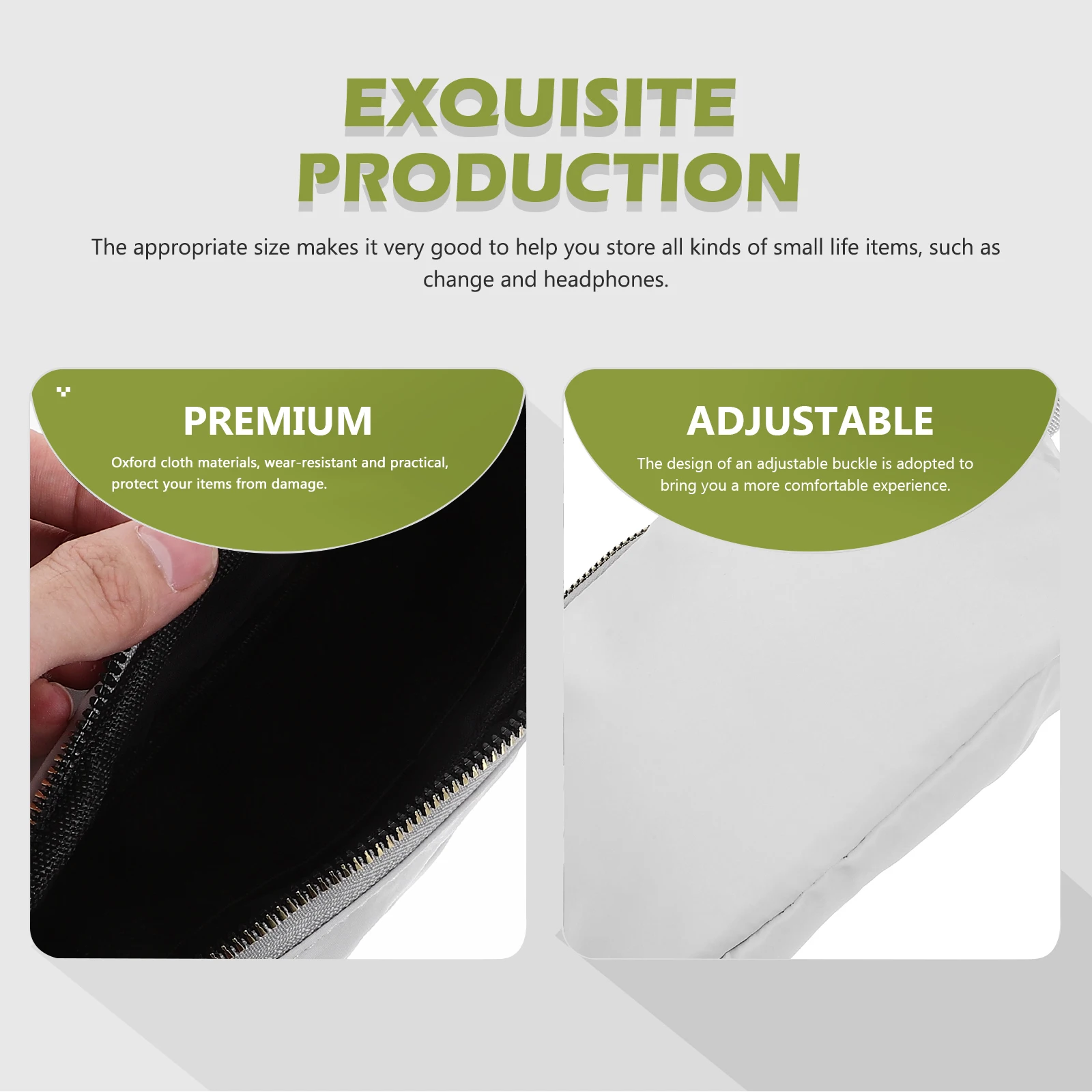 Bag for Running Oxford Cloth Crossbody Fanny Pack Multi-Pocket Adjustable Belt Pouch for Travel Sports Outdoor Daily