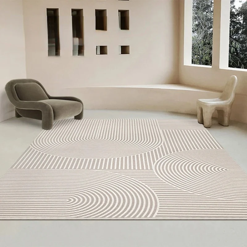 Wabi-sabi Bedroom Bedside Plush Carpet Living Room Striped Rug Large Area Soft Non-slip Leisure Area Floor Mats Ковер Tapis 러그