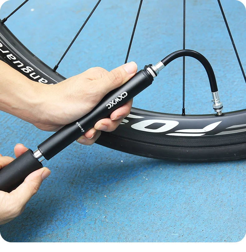CXWXC Mini-Fahrradpumpe, max. 160 psi, tragbar, Schrader, Presta-Ventil, Luftpumpe, Aluminiumlegierung, Radfahren, versteckter Schlauch, Reifen, Handluftpumpe – Detail 21