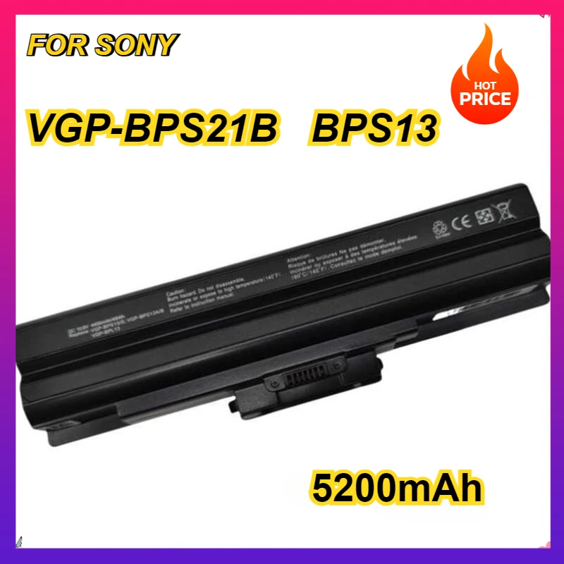 

Battery for Sony Vaio VGN-AW VGN-CS VGN-FW VGN-NW VGN-NS BPS13/B VGP BPS13/Q VGP-BPS13B/B VGP-BPS13A/B VGP-BPS13/B Black 5200mAh