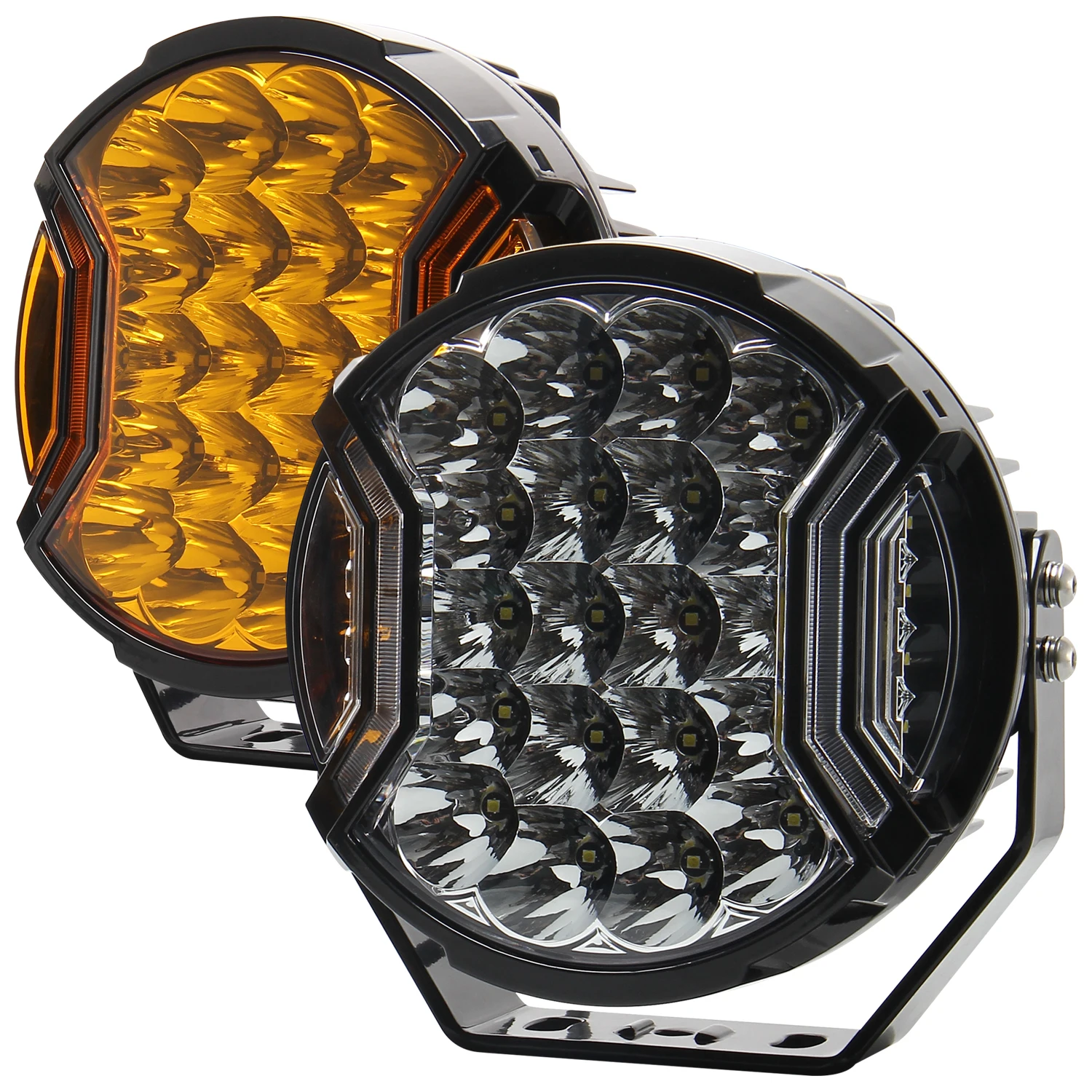 OPOO New 9INCH Side Shooter Driving Auxiliary  Led Fog Spotlight 4x4 Bumper Pickup 4WD SUV LED Work Light DRL AURORA