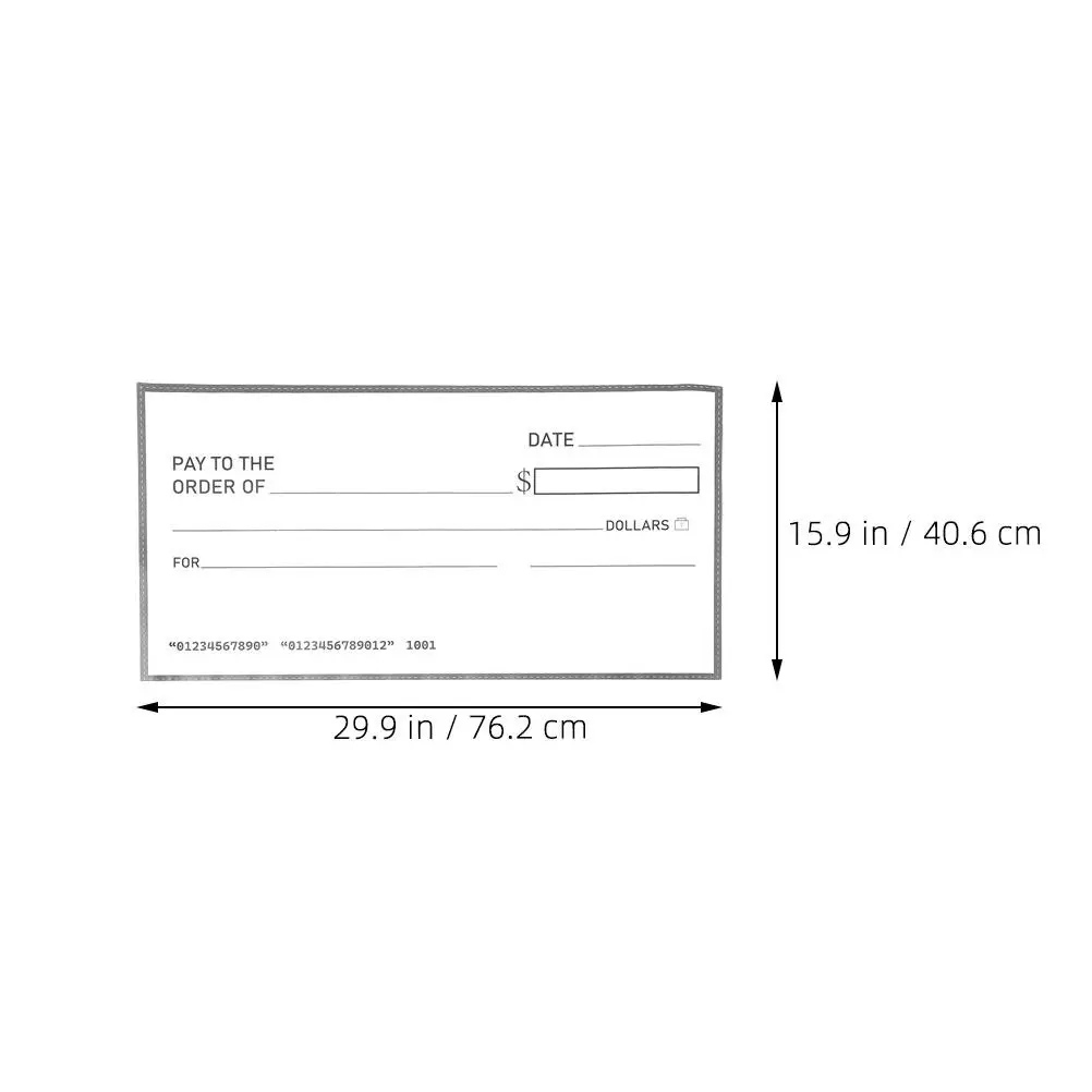 2Pcs Giant Dry Erase Fake Checks Waterproof Reusable Large Fake Check for Presentations Charity Donations Birthday Wedding