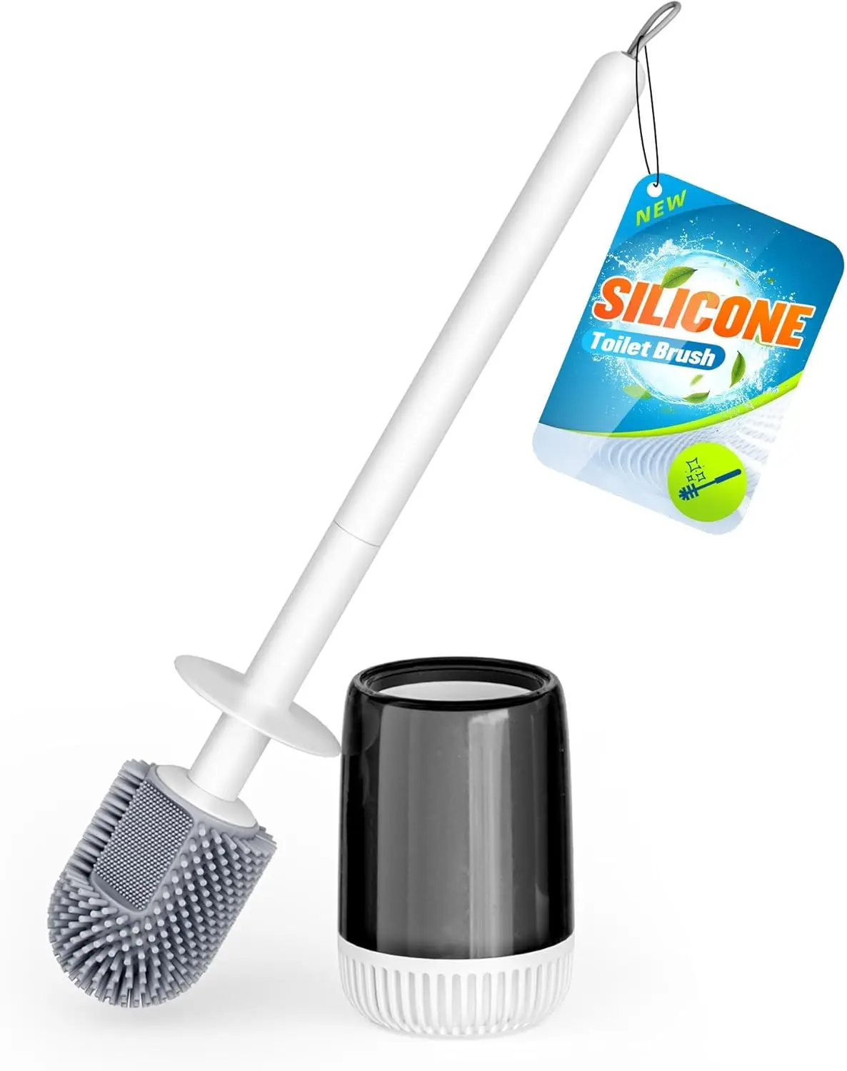 

Набор силиконовых щеток для унитаза, L-образная головка, настенная, нескользящая ручка, компактная, подходит для дома на колесах и ванной комнаты (1 упаковка)