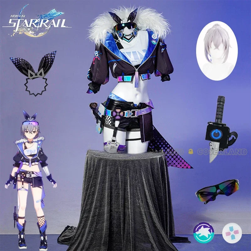 

Honkai Star Rail Silver Wolf Cosplay Costume Wig Uniform Glasses Earrings Weapon Stellaron Hunters Hacker Party Women Role Play