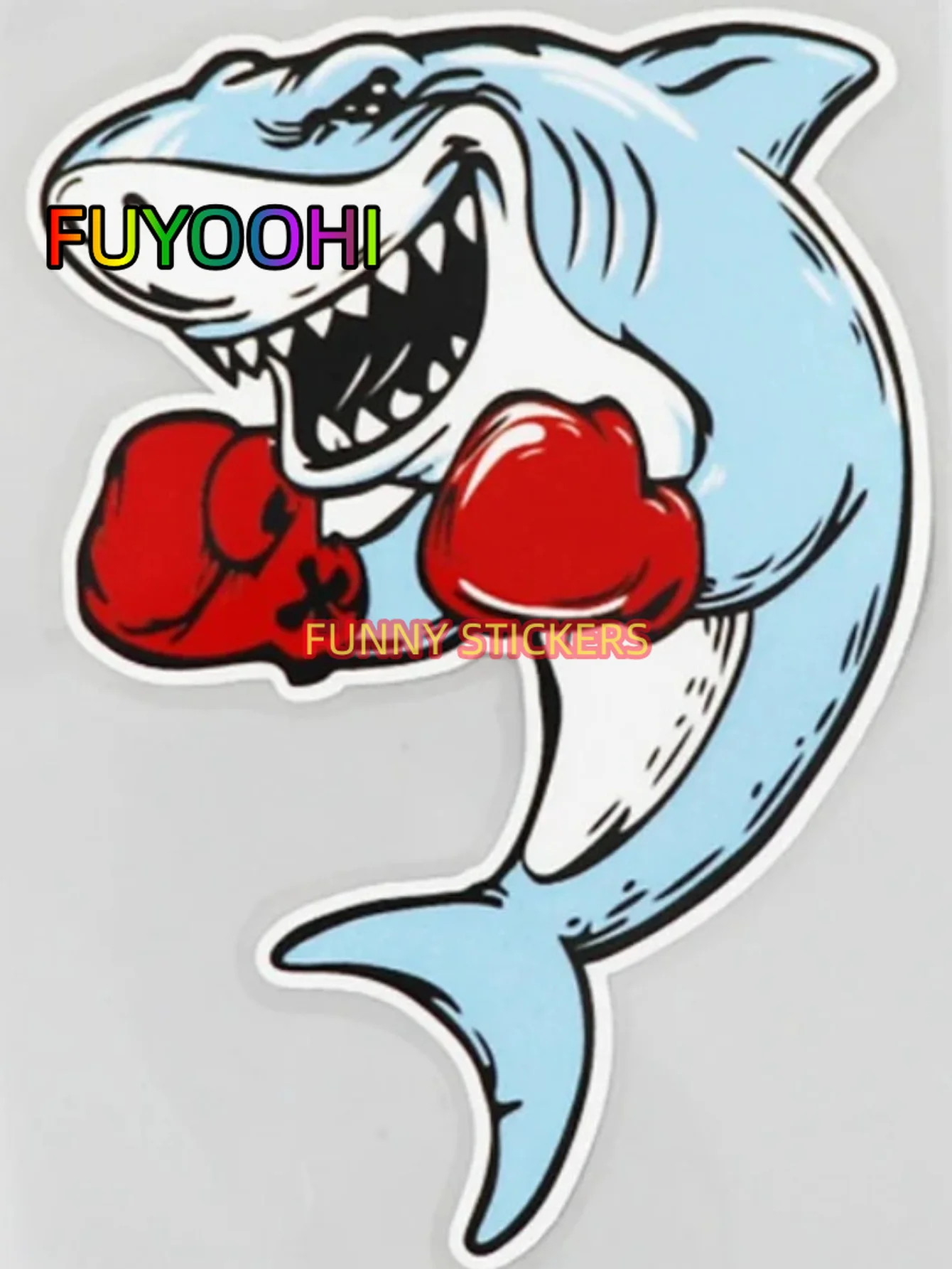 FUYOOH Exterior Accessories Decal Personalized Fish Boxing Car Stickers Motorcycles Window Bumper Laptop Vinyl Decals