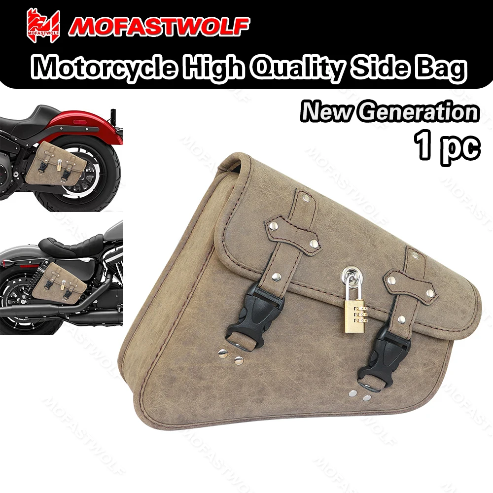 

Motorcycle Saddlebags Side Tool Bag PU Leather Luggage Saddle Bag Fit For Harley Sportster XL 883 Hugger Sportster Universal