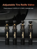Kit de válvula deflactor de neumáticos de parada automática ajustable, 4 Uds., (10-30 PSI), herramienta de aire descendente de neumáticos atornillada para vehículos, motocicletas, todoterreno, 4x4