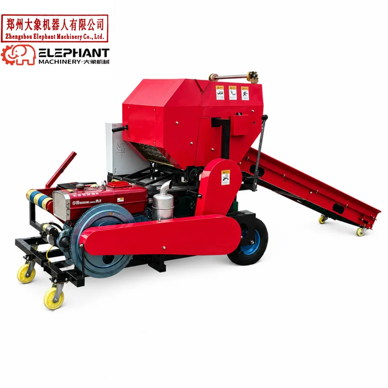 Hot Sale Corn Silage and Straw Baling Machine Fresh Pasture Grass Baler Mini Round Hay Baler for Sheep Farms