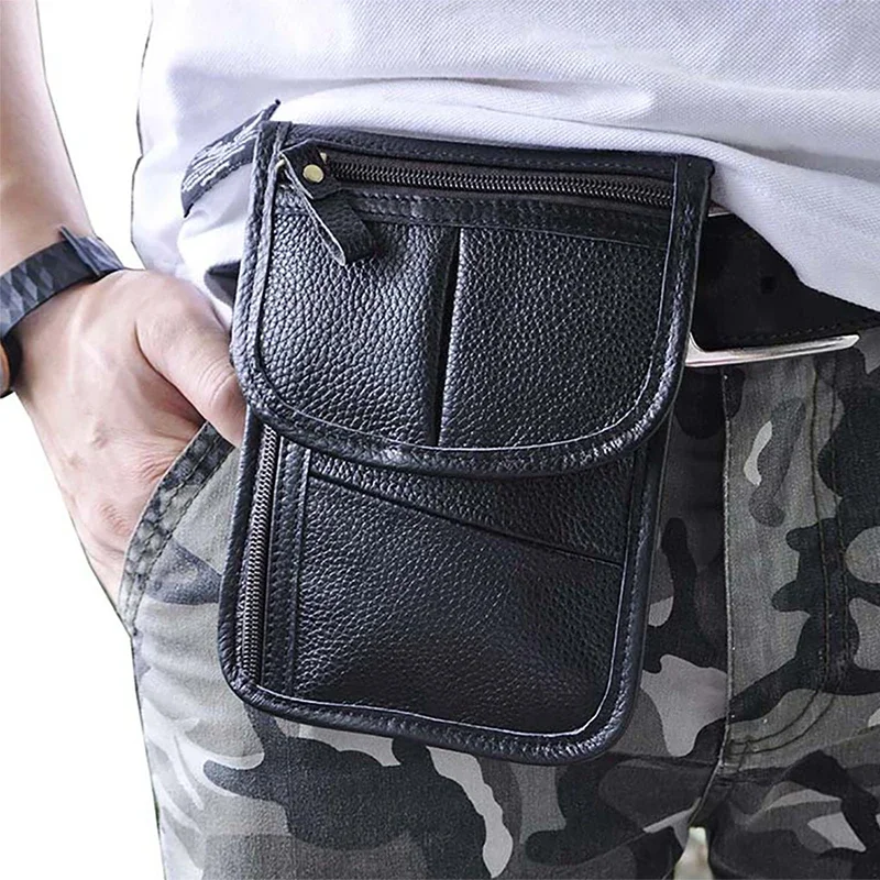 

Oil Wax/Crazy Horse Genuine Leather Men Fanny Waist Pack Vintage Cross Body Shoulder Bag Male Belt Purse Case Mobile Phone Bags