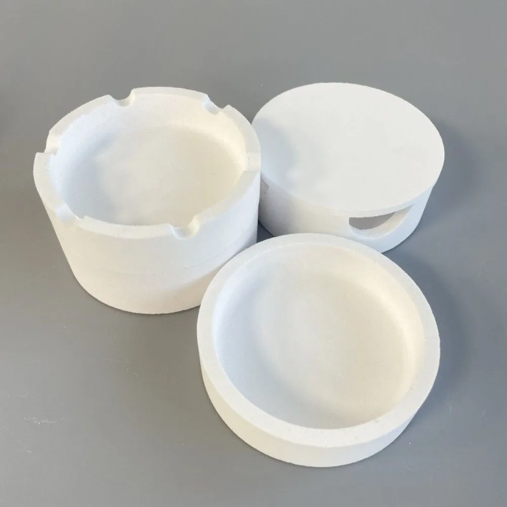 Dental Lab Alumina Ceramic Sintering Tray Round Square Notched with Lid High Temp Zirconia Sintering Dish