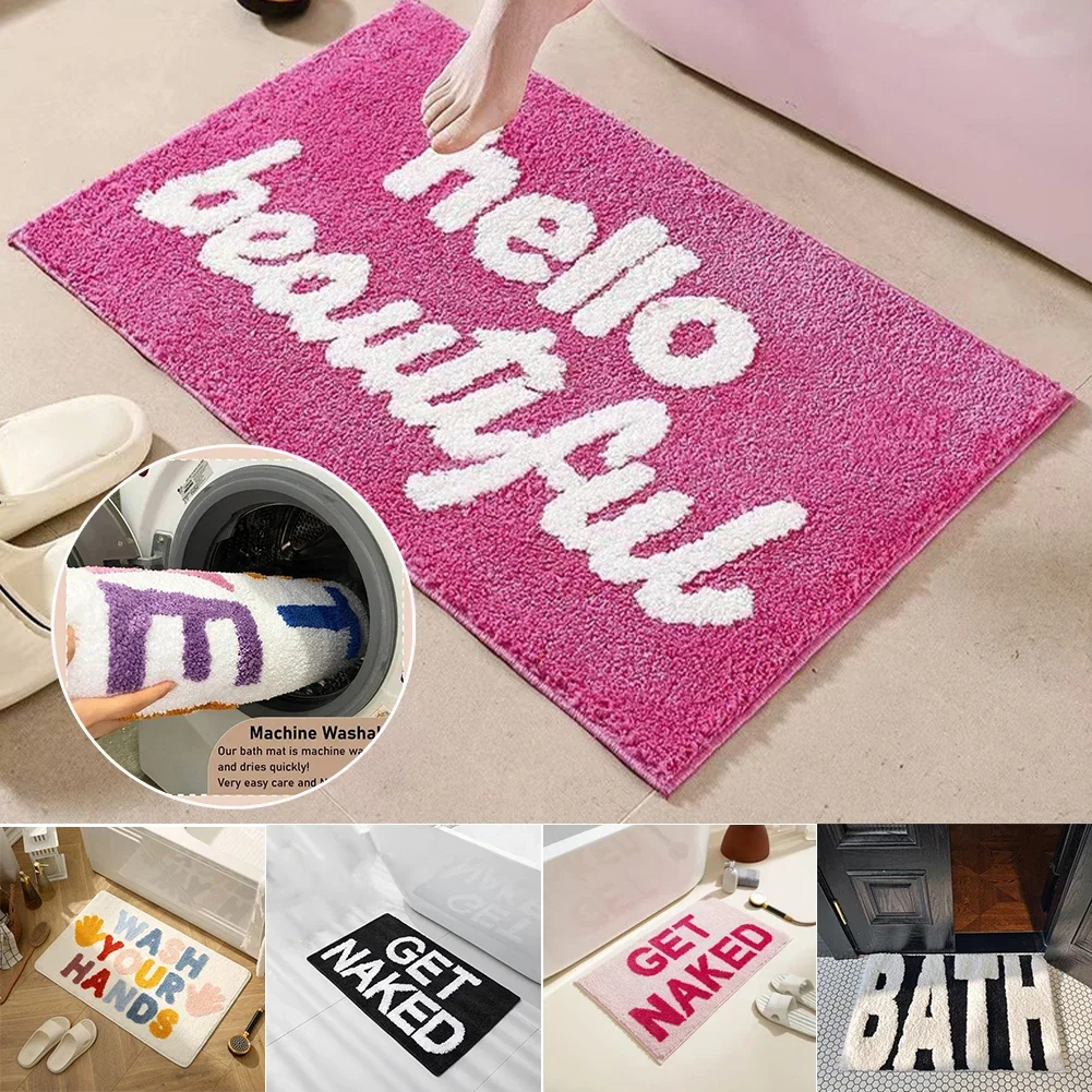 

Funny Bathmat White Black Cute Get Naked Floor Carpet Non Slip Soft Fluffy and Absorbent Microfiber Colourful Bathroom Mats Rug