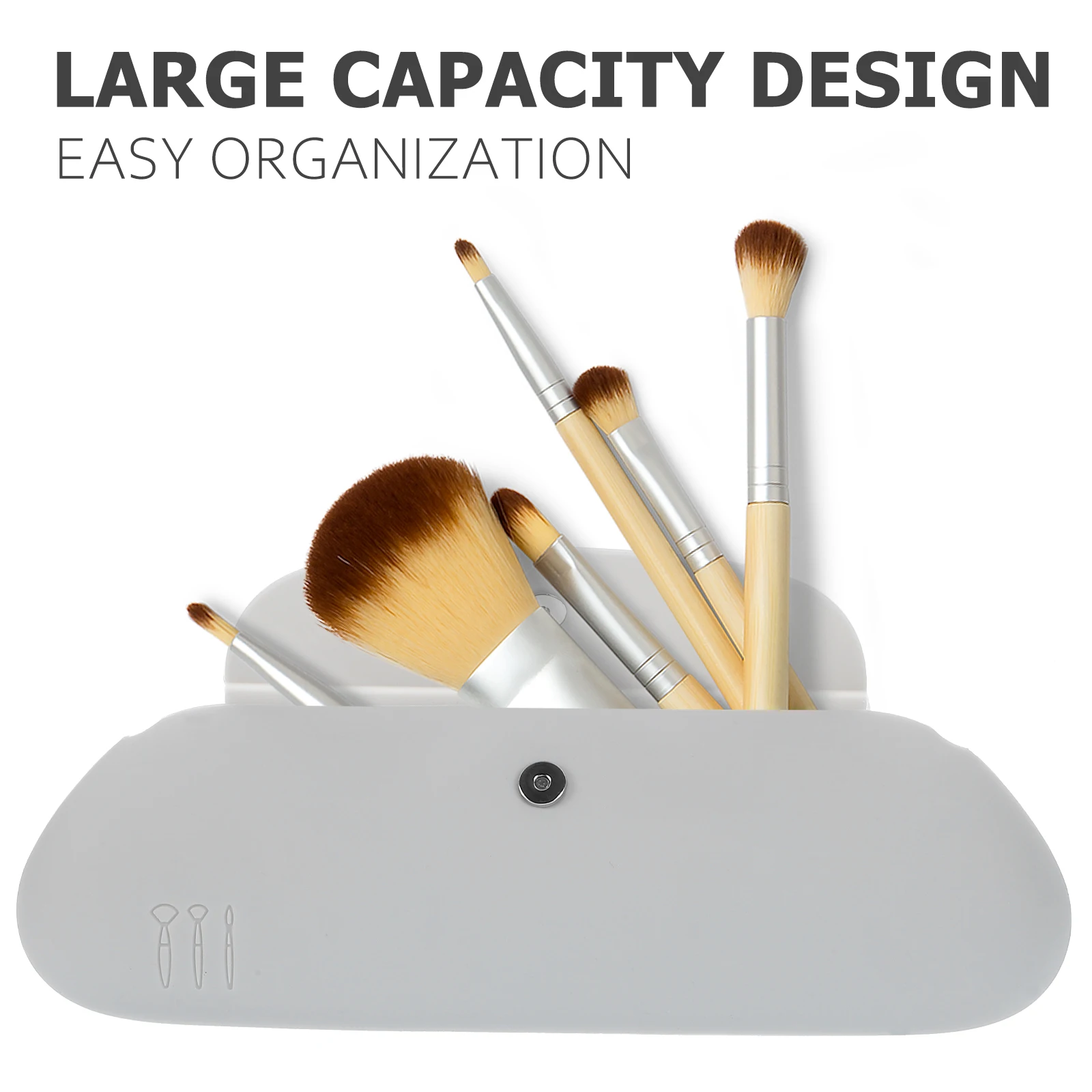 

Silicone Makeup Bag Portable Organizer Wear-Resistant Multifunctional Travel Brush Holder Stylish Design Easy Cleaning