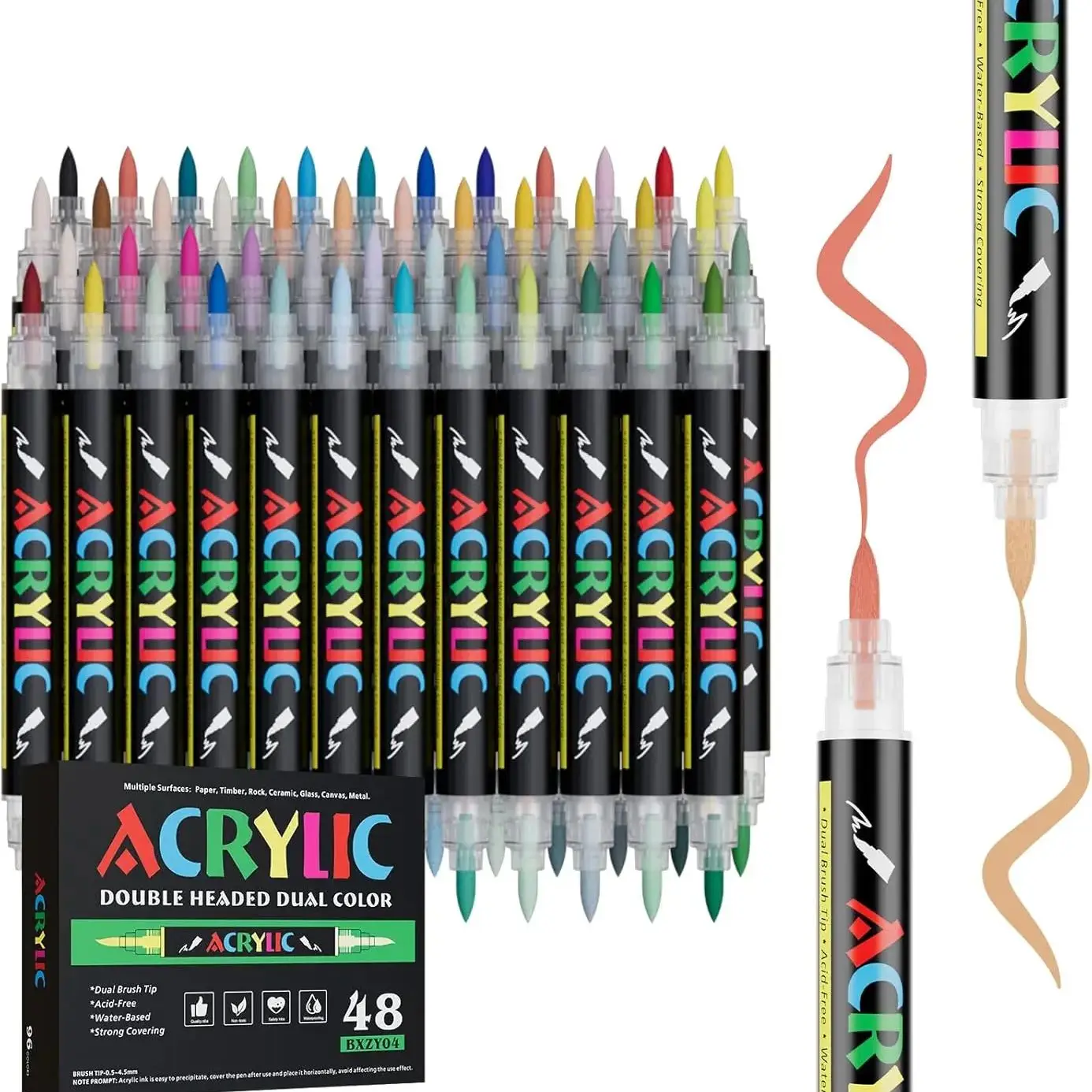 

24-120 цветов 2в1 двуглавые художественные акриловые маркеры для рисования, раскраски «Снова в школу», подарки на Рождество и Хэллоуин