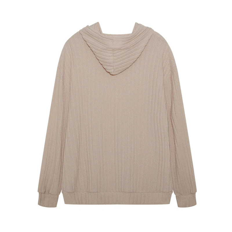 سترة جيب الكنغر مخططة بغطاء للرقبة ، ملابس تريكو بأكمام طويلة ، جديدة ، جديدة للخريف والشتاء #5