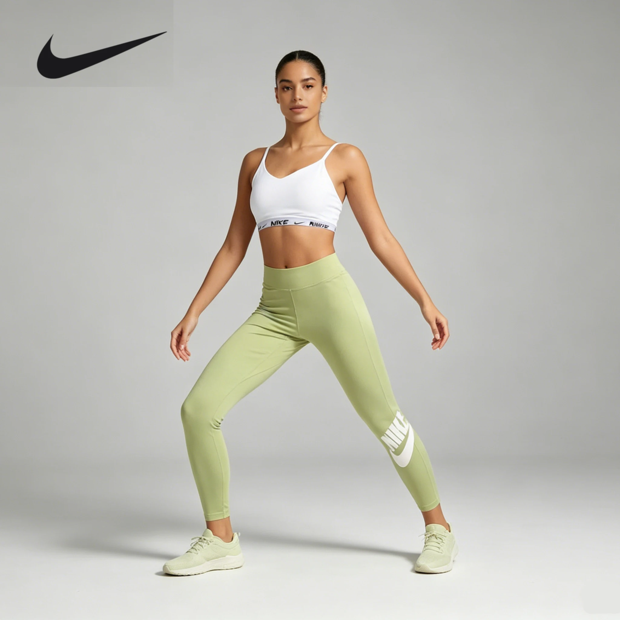 NIKE Top de yoga de secado rápido, conjunto de yoga multiusos, 2 piezas para fitness, correr y bailar FD1063-101+CZ8529-386