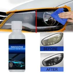 Accesorios de repuesto portátiles para pulidor de líquido de reparación, limpiador automotriz, cubierta de Faro, restaurador de lentes duradero, 30ml