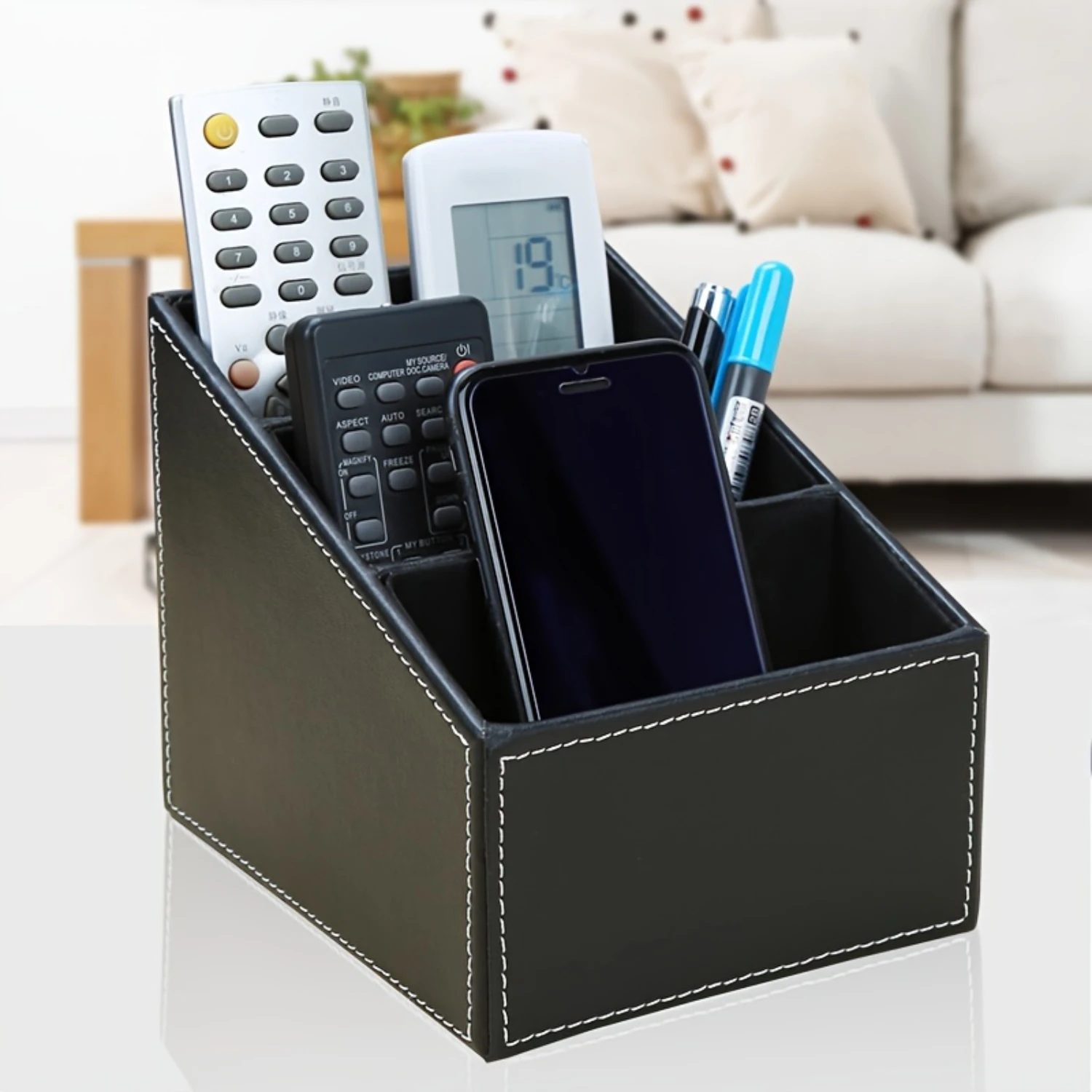 

PU Leather Control Box Organizer for Aesthetic Room Decor & Accessories Wrapping paper cutter Ribbon cutter machine Corner punch