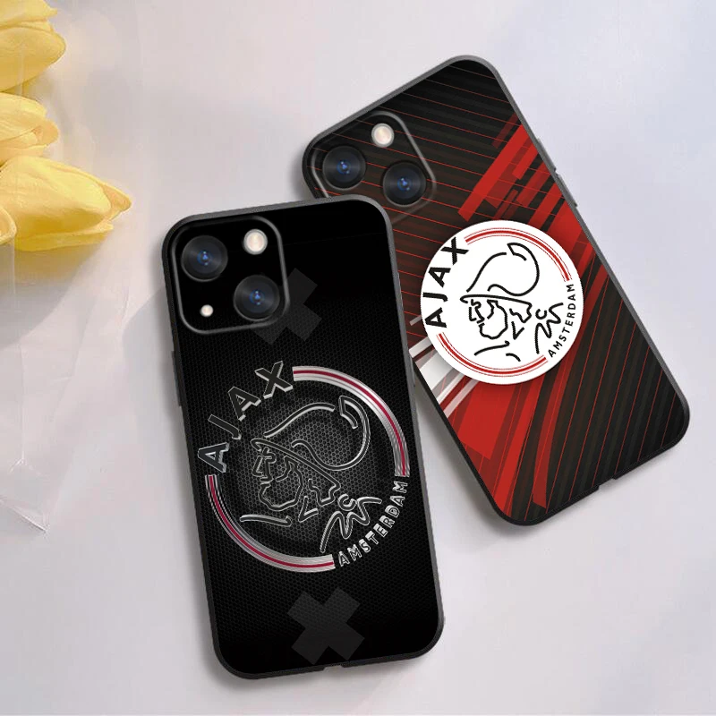 Fashion A-Ajax Logo Phone Case For Apple iPhone 15 14 13 12 11 SE XS XR X 7 8 6 mini Plus Pro MAX Soft Black Cover