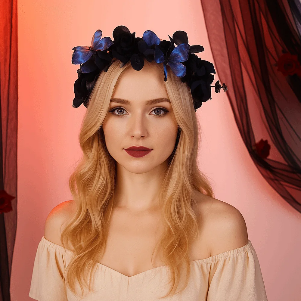 

Creative Exquisite Halloween Headband Plastic Adjustable Size Gothic Headband Dark Style Fashion Cosplay Headband Cosplay Event