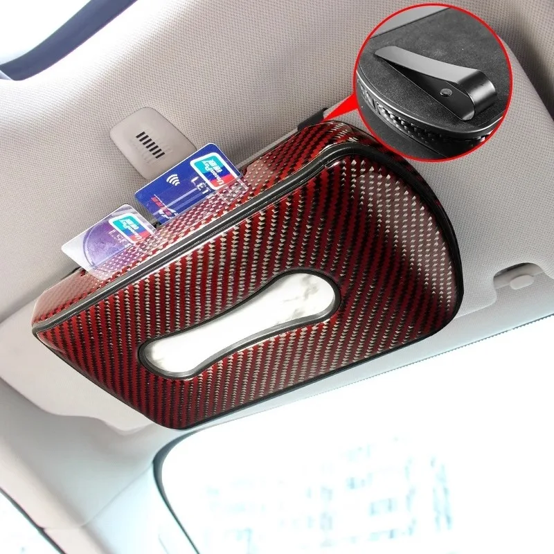 

Carbon Fiber Car Tissue Box Holder for BMW Audi Benz Series – Universal Type Premium Interior Accessory