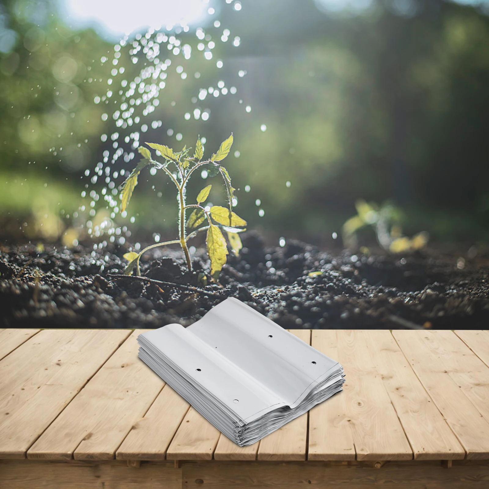 Square Planting Bags 50 Pack with Excellent Drainage Suitable for Growing Flowers and Vegetables in Small Spaces