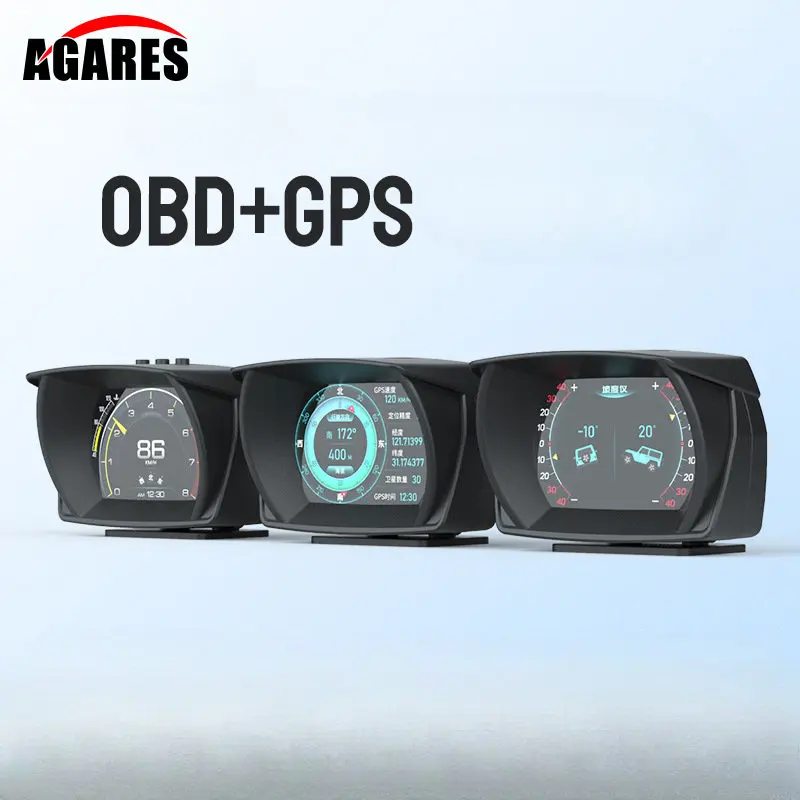 

Car HUD Head Up Display OBD2+GPS+MEMS Smart Gauge Car Digital Speedometer Overspeed Alarm Monitor System Computer Accelerator