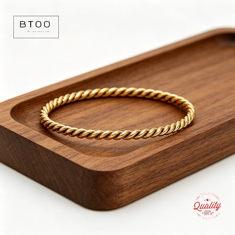 

Кольцо из позолоченного золота 14K, витое, для многослойного ношения, в стиле бохо, минималистичное, на фалангу пальца, золотые украшения, кольца для женщин