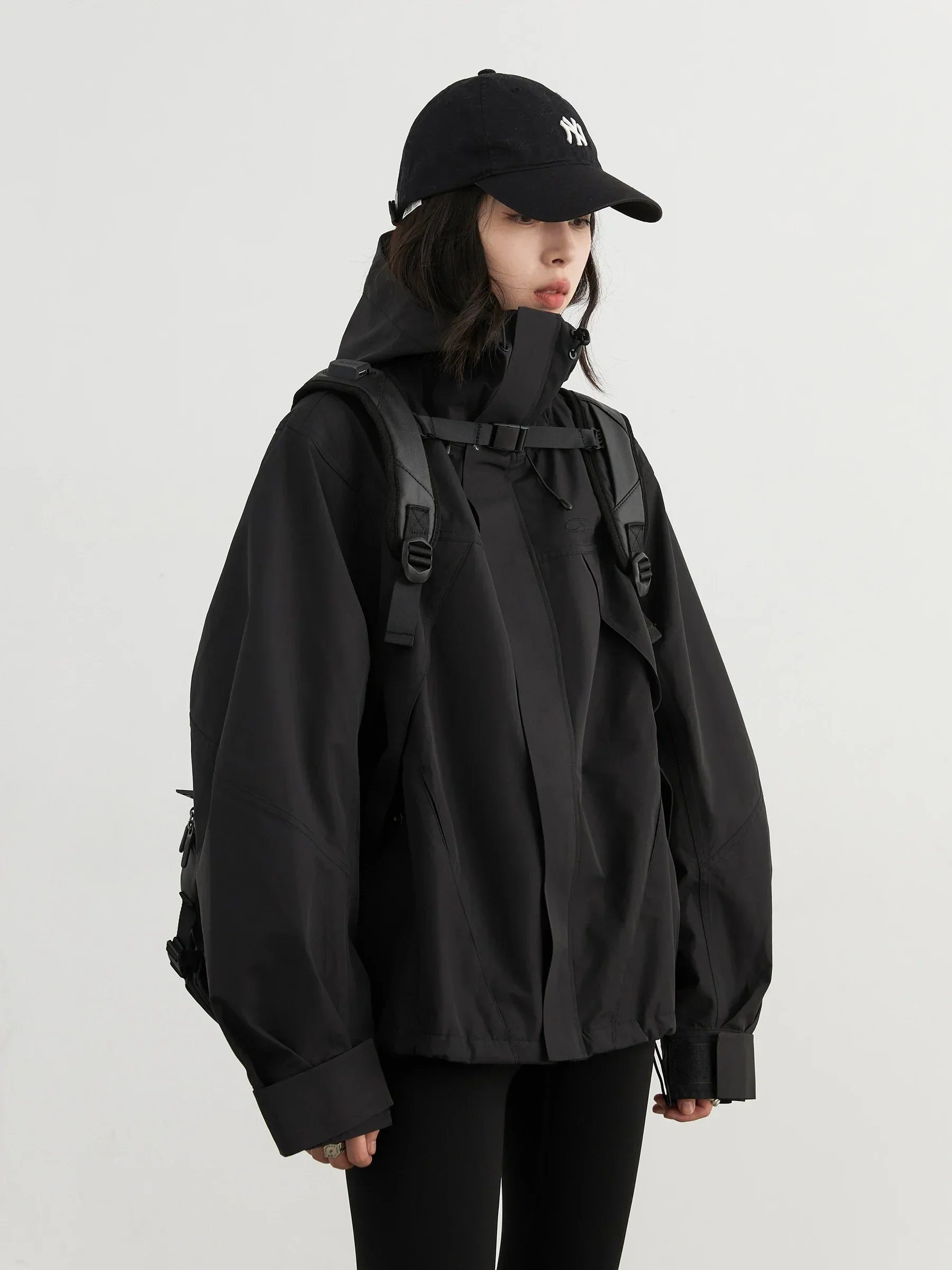 CHIC VEN femmes veste ample décontracté solide Sports de plein air à capuche manteau court coupe-vent femme pardessus automne hiver 2024