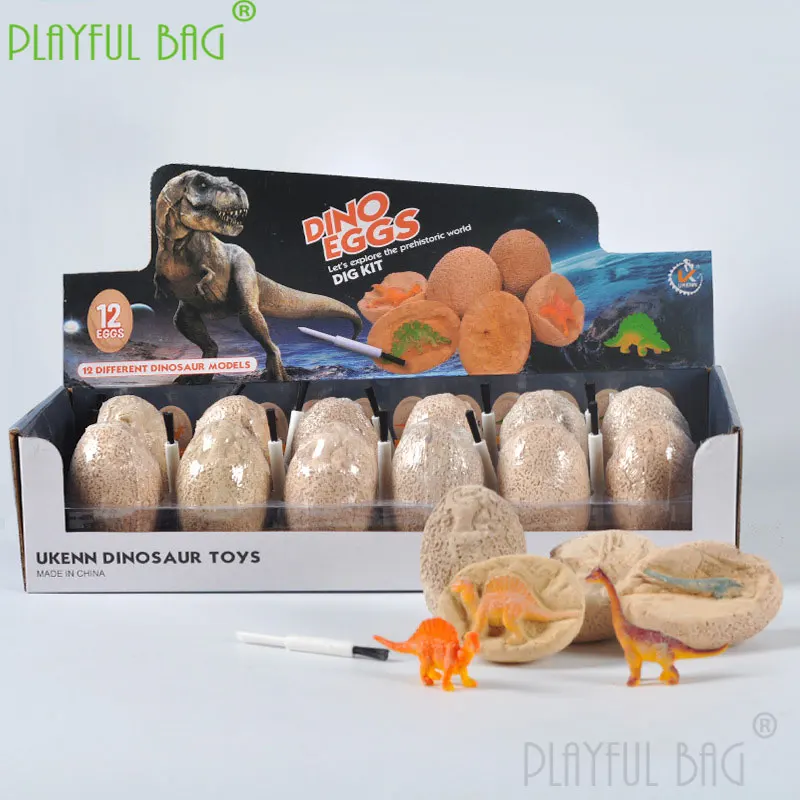 Puzzle DIY ornaments dinosaur fossils popular science education dinosaur eggs 12 boxed archaeological excavation toys ud18