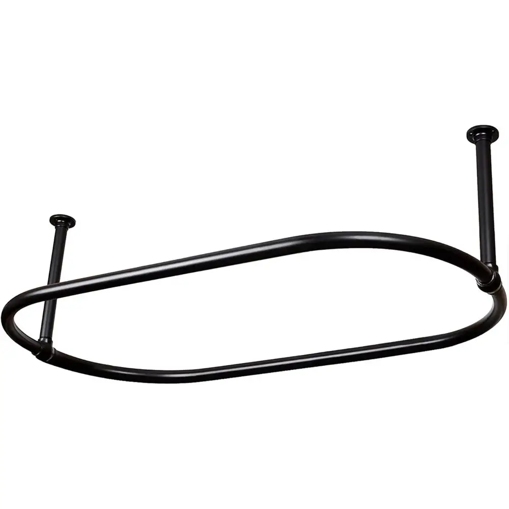 

Oval Shower Curtain Rail Rod or Bathroom, Traditional, Large and Heavy Duty Ceiling Mounted with Adjustable Support - 45X 25 Inc