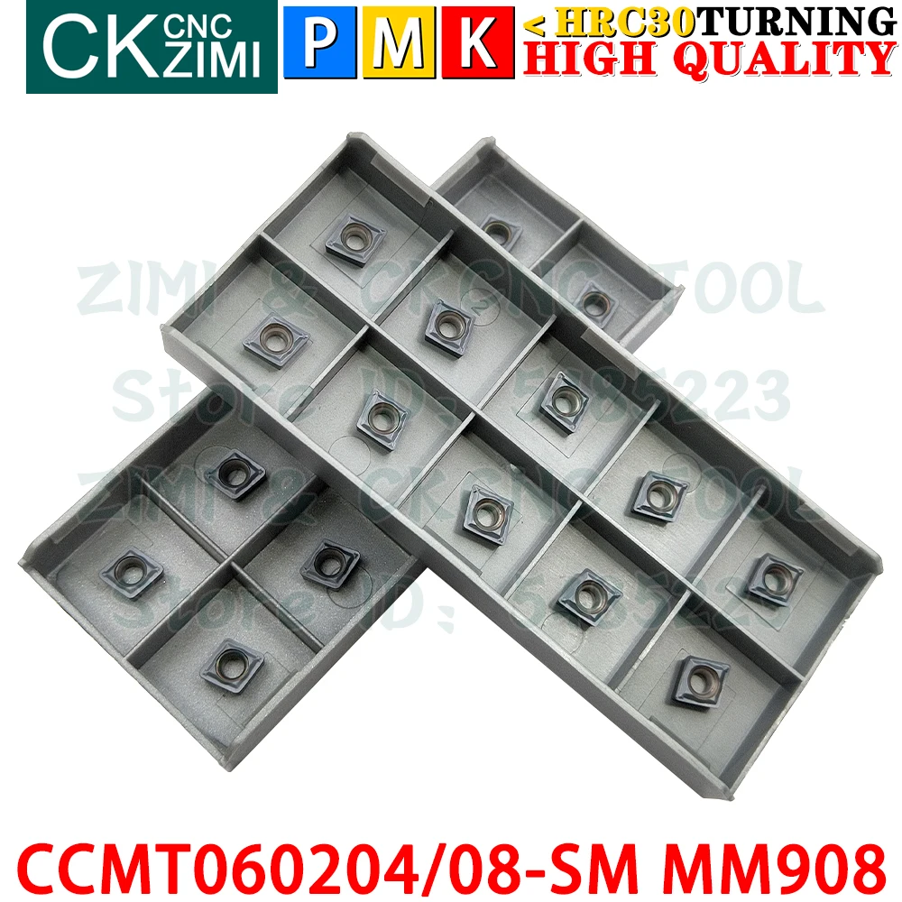 CCMT060204-SM MM908 CCMT060208-SM MM908 Carbide Inserts External Internal Turning Inserts Tools CCMT CNC Metal Lathe Cutter Tool
